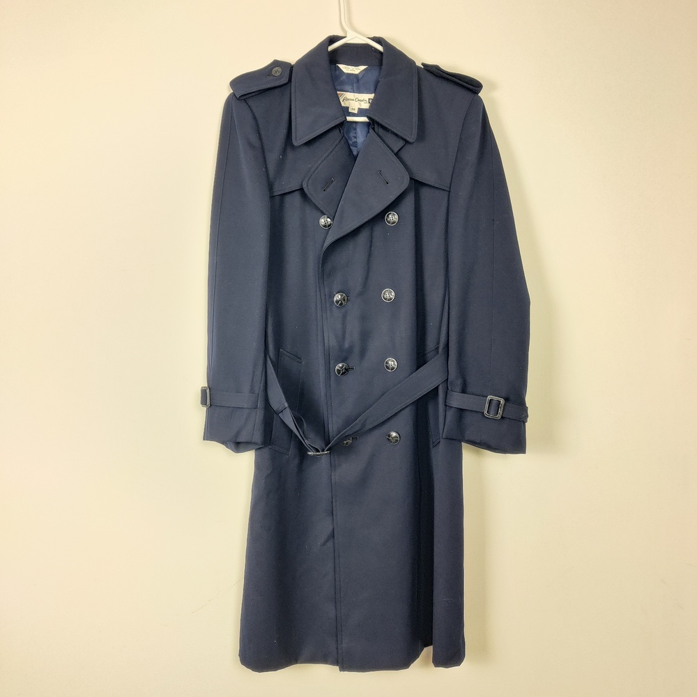 Vintage Pierre Cardin Wool Trench Coat Men's Size 40 Old Money Quiet Luxury